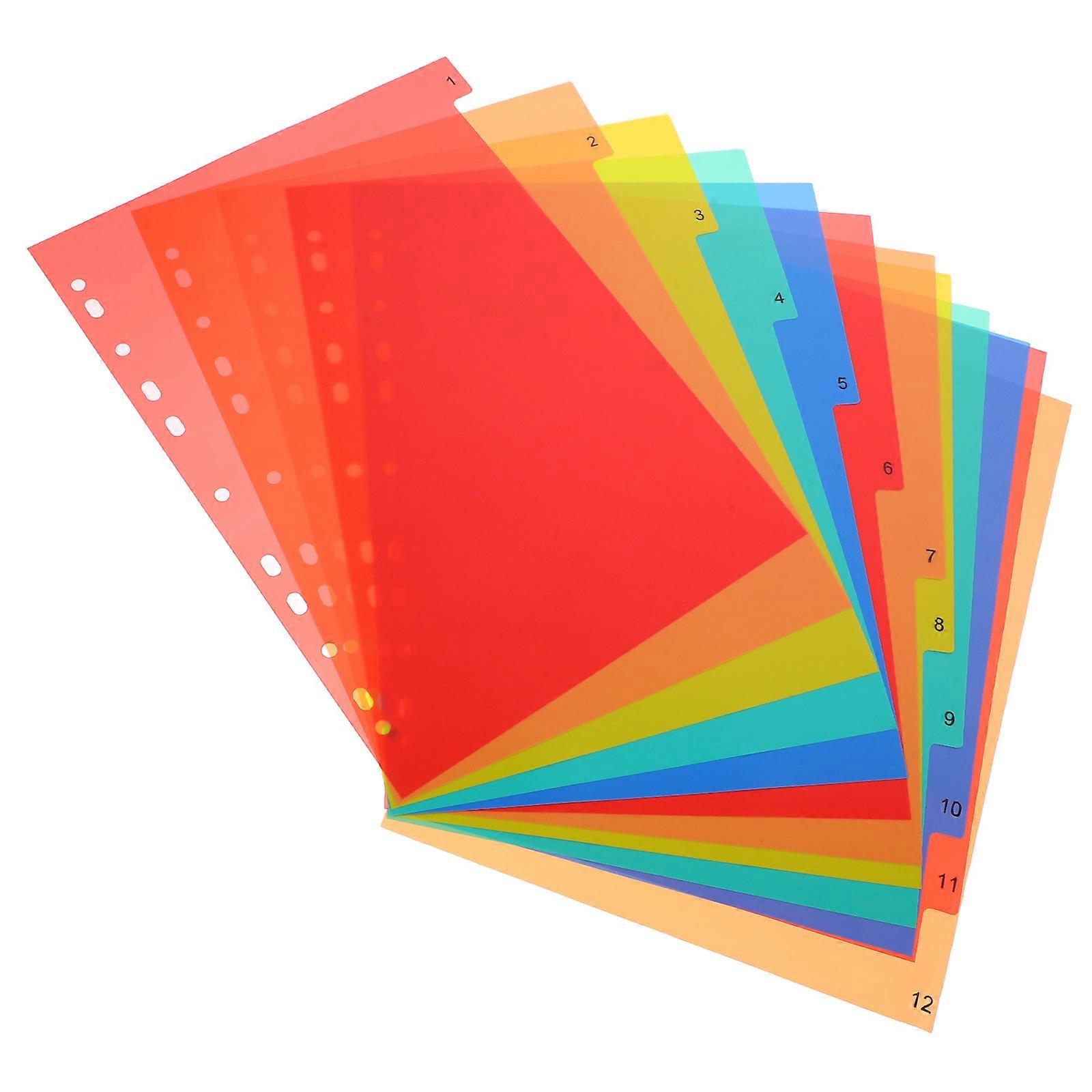 Plastic Binder Dividers Red for Notebook Organization 5Pcs