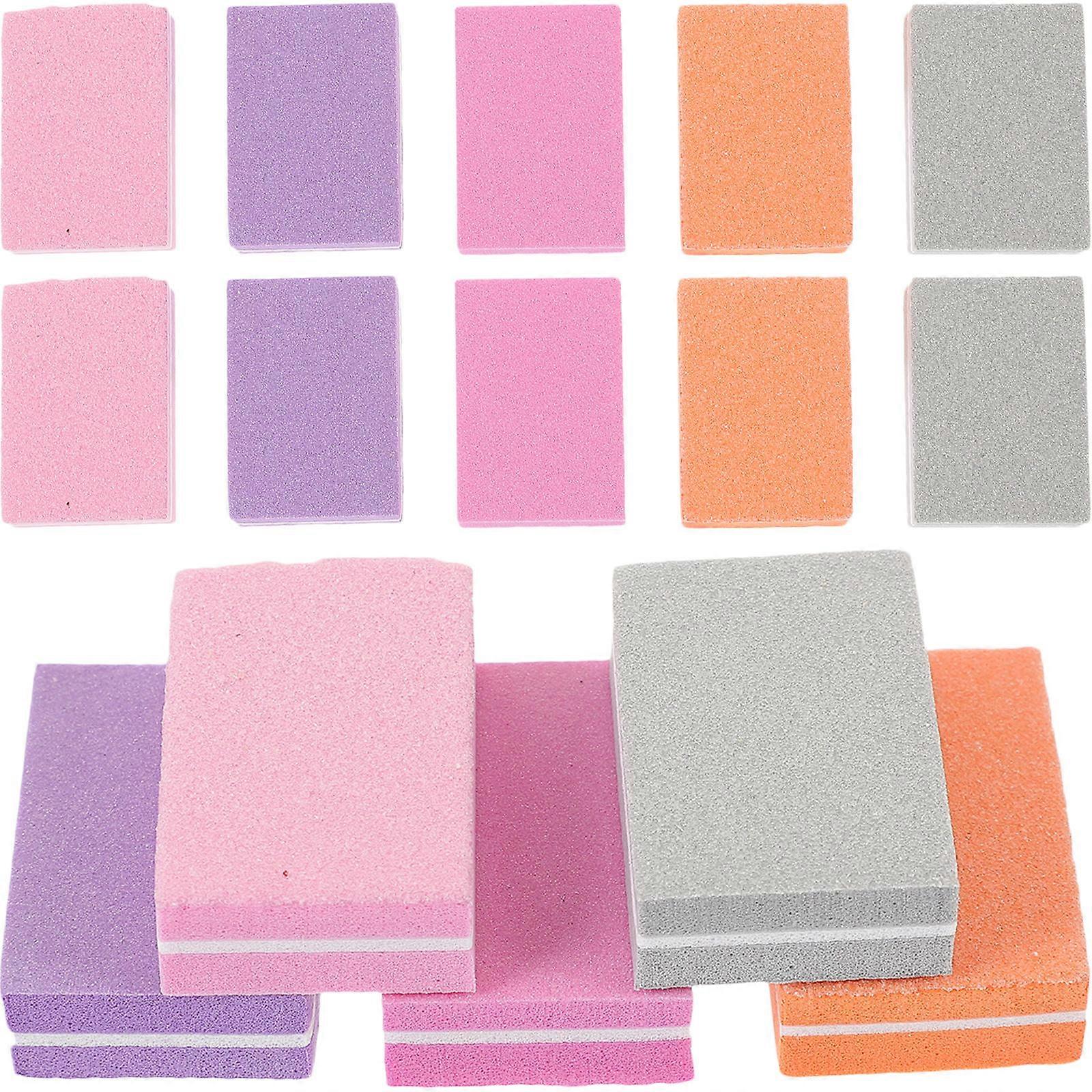 Assorted Color Sponge Nail File for Manicure 50Pcs Buffer Block Set