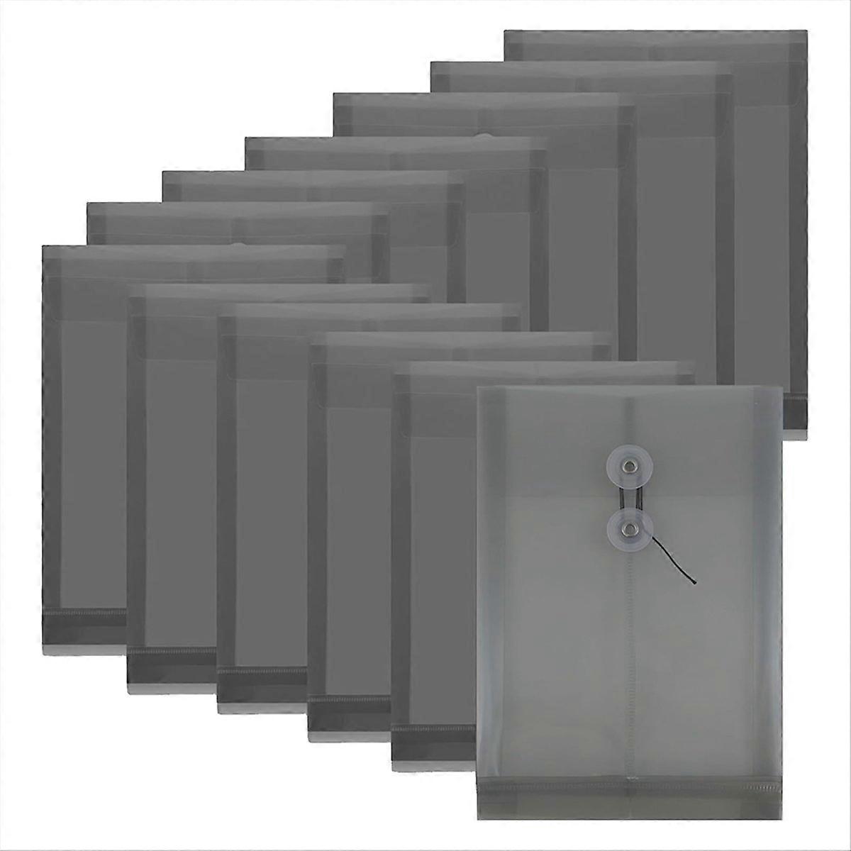 A4 Plastic Envelopes Folders with Snap Closure and String Tie