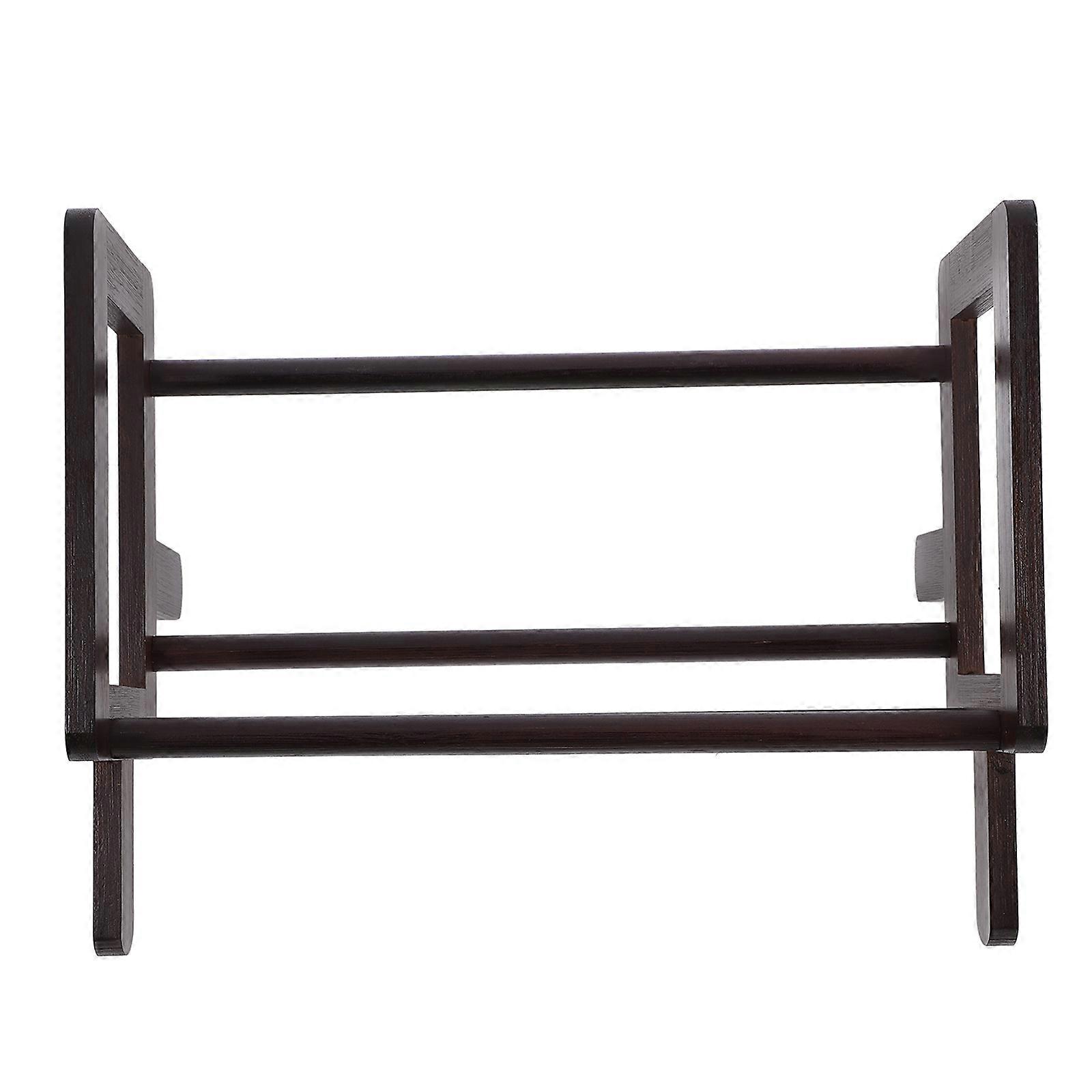Brown Bamboo Book Stand for Storage Use 3Pcs Multipurpose Reading Rack