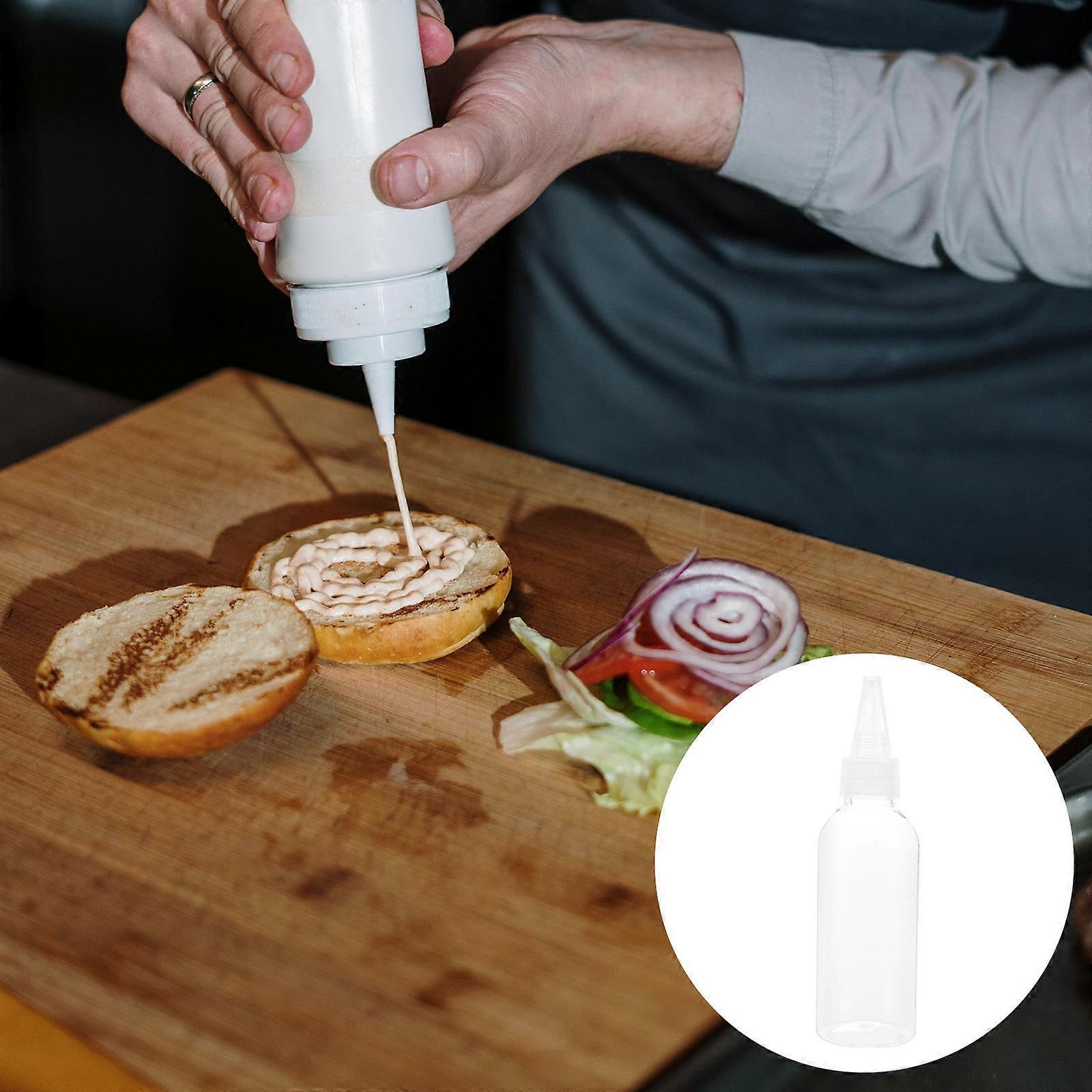 Transparent Condiment Squeeze Bottle for Storage 15Pcs with Cap