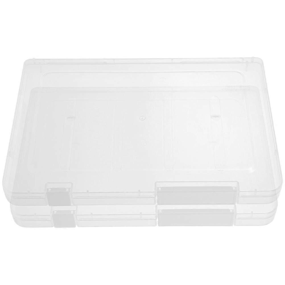 2pcs Stackable Puzzles Bins Convenient Clear Storage Cases Crafts Jewelry Packing Boxes Plastic Containers