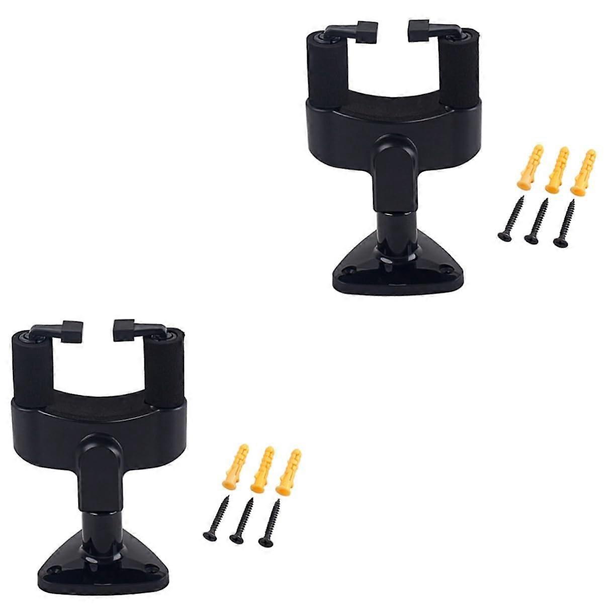 2pcs Guitar Wall Mount Hanger Plastic Bracket Black SpaceSaving Holder for Home Studio