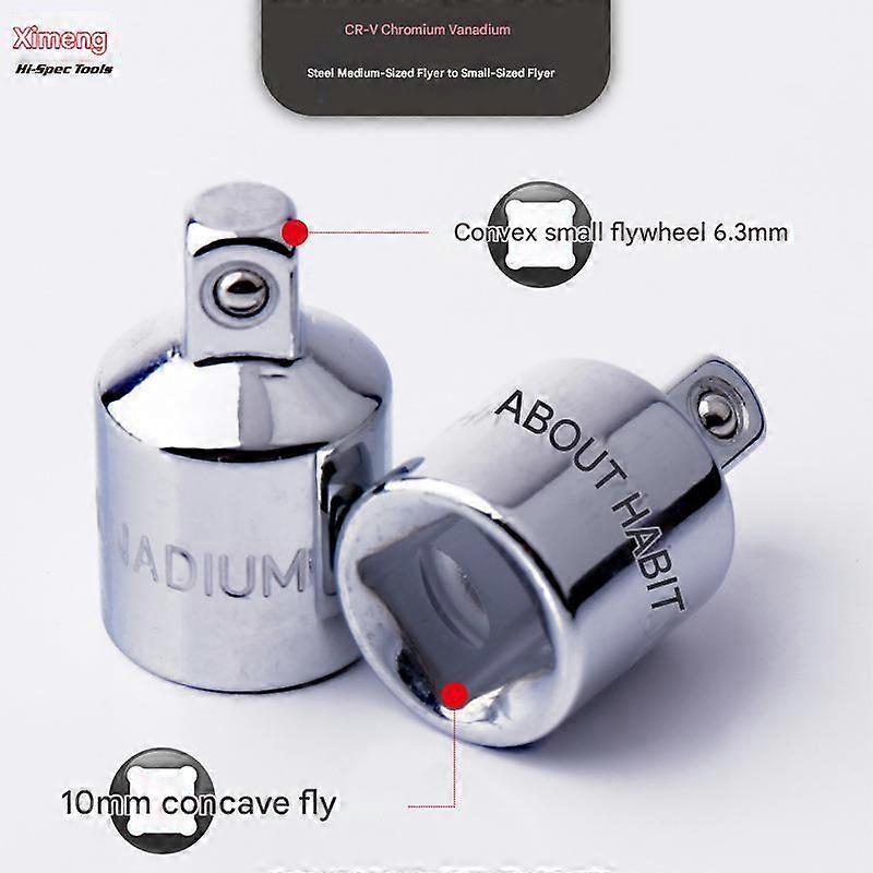 Taper Socket Adapter, Chrome Plated, 1/4 3/8 1/2 Head Conversion