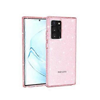 Clear Glitter Case for Samsung Galaxy S23 Ultra Shock Absorption Slim Sparkly TPU Cover Pink for S22