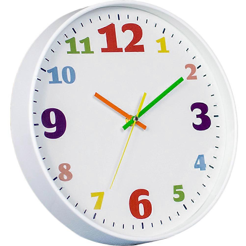 Classroom Wall Clock Kid Large Numbers Silent Wall Clock 4Pcs Set