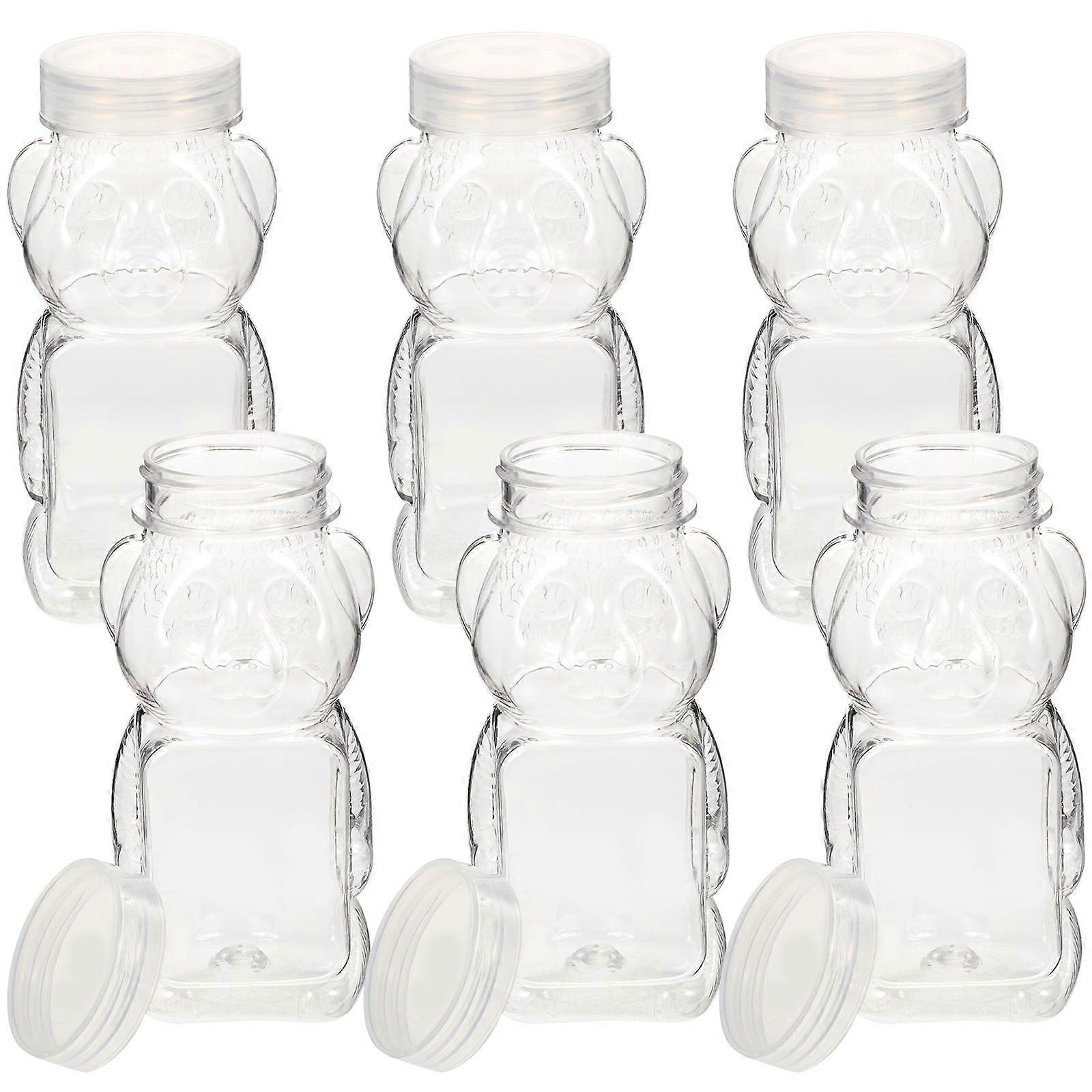 Bear Honey Bottle Transparent Jar for Candy Storage 12Pcs Set