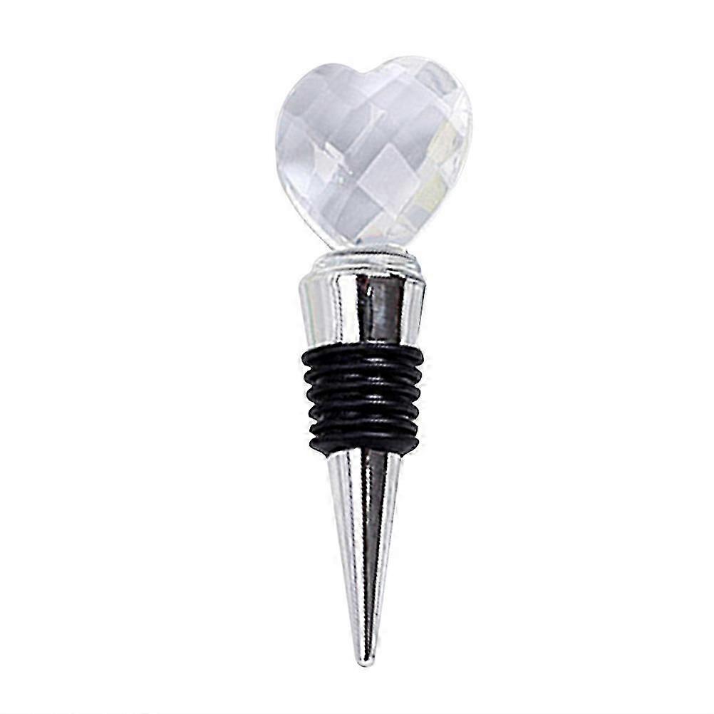 Silver Heart-Shaped Crystal for Sealing 2Pcs Stoppers