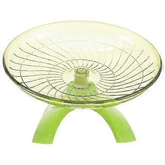 Hamster exercise wheel, flying disc, hamster toy, 18 x 18 x 12 cm, light green,