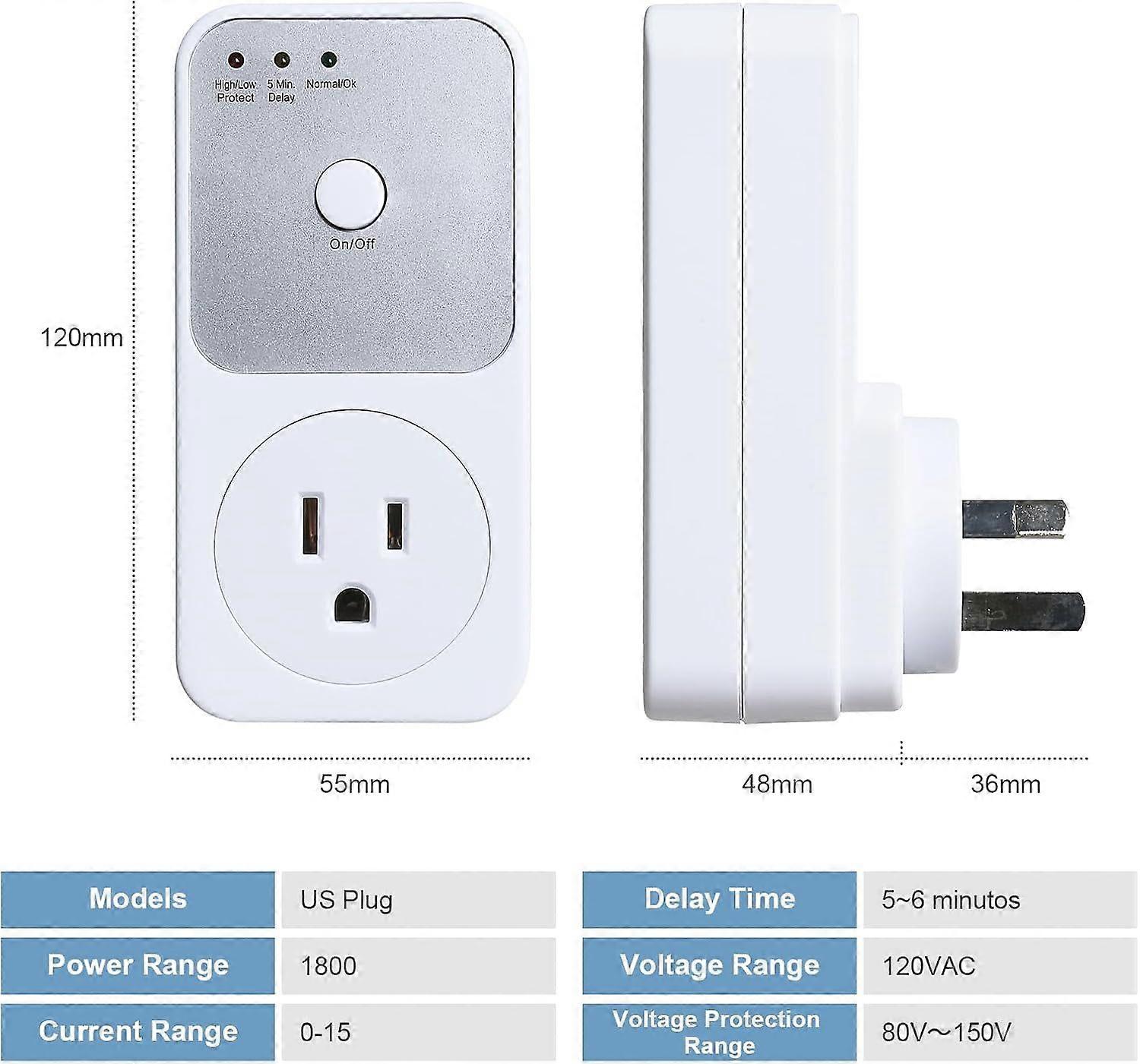 Automatic Voltage Protector, Multifunctional Refrigerator Protector, 120VAC