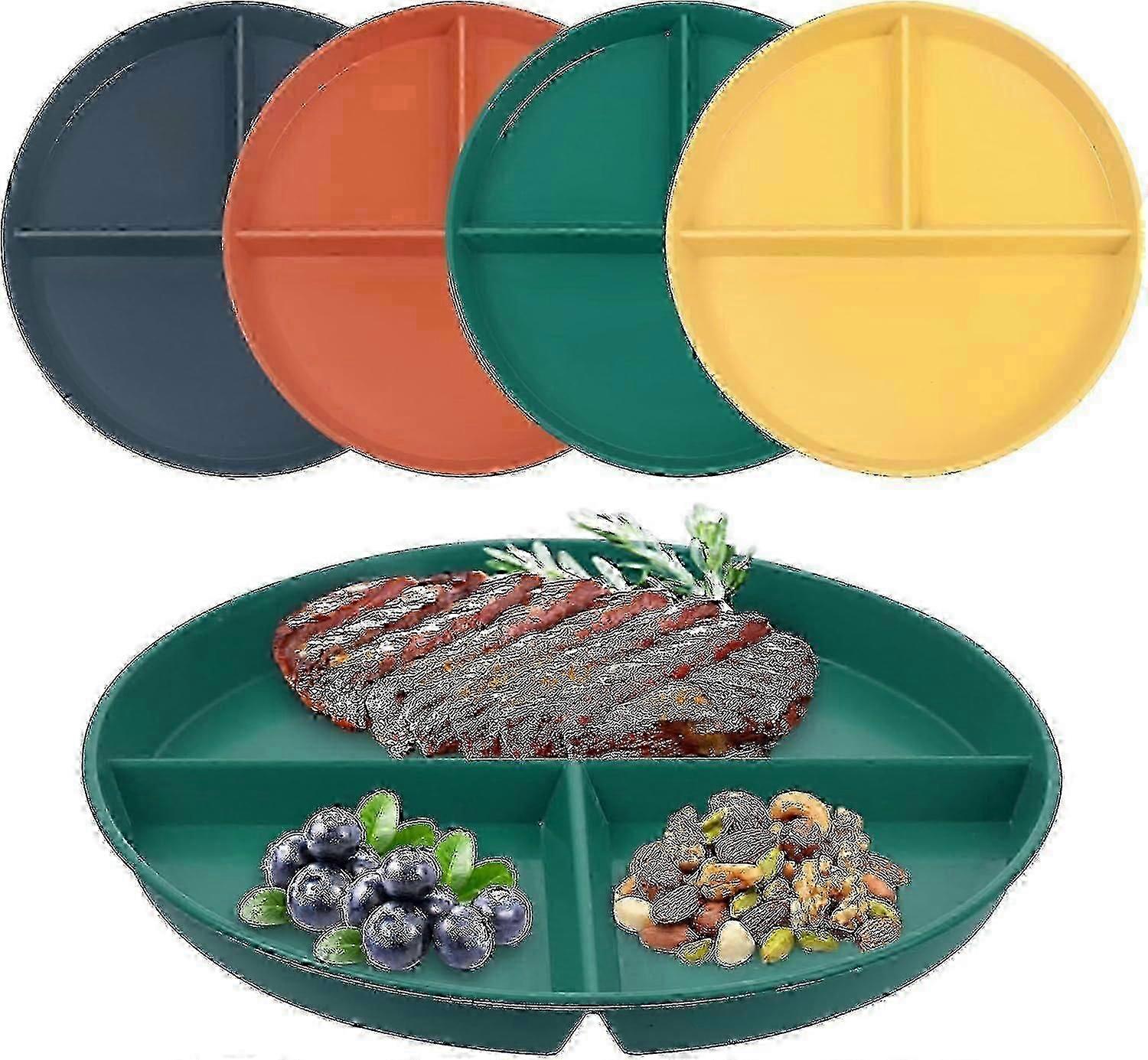 4PCS Portion Control Plates: Healthy Dining Solution--