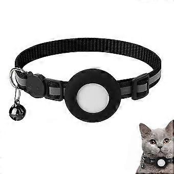 MINE Reflektierendes Airtag-Katzenhalsband mit GPS-Halterung, Sicherheitsschnalle und Glocke fr Katzen, Ktzchen, Welpen