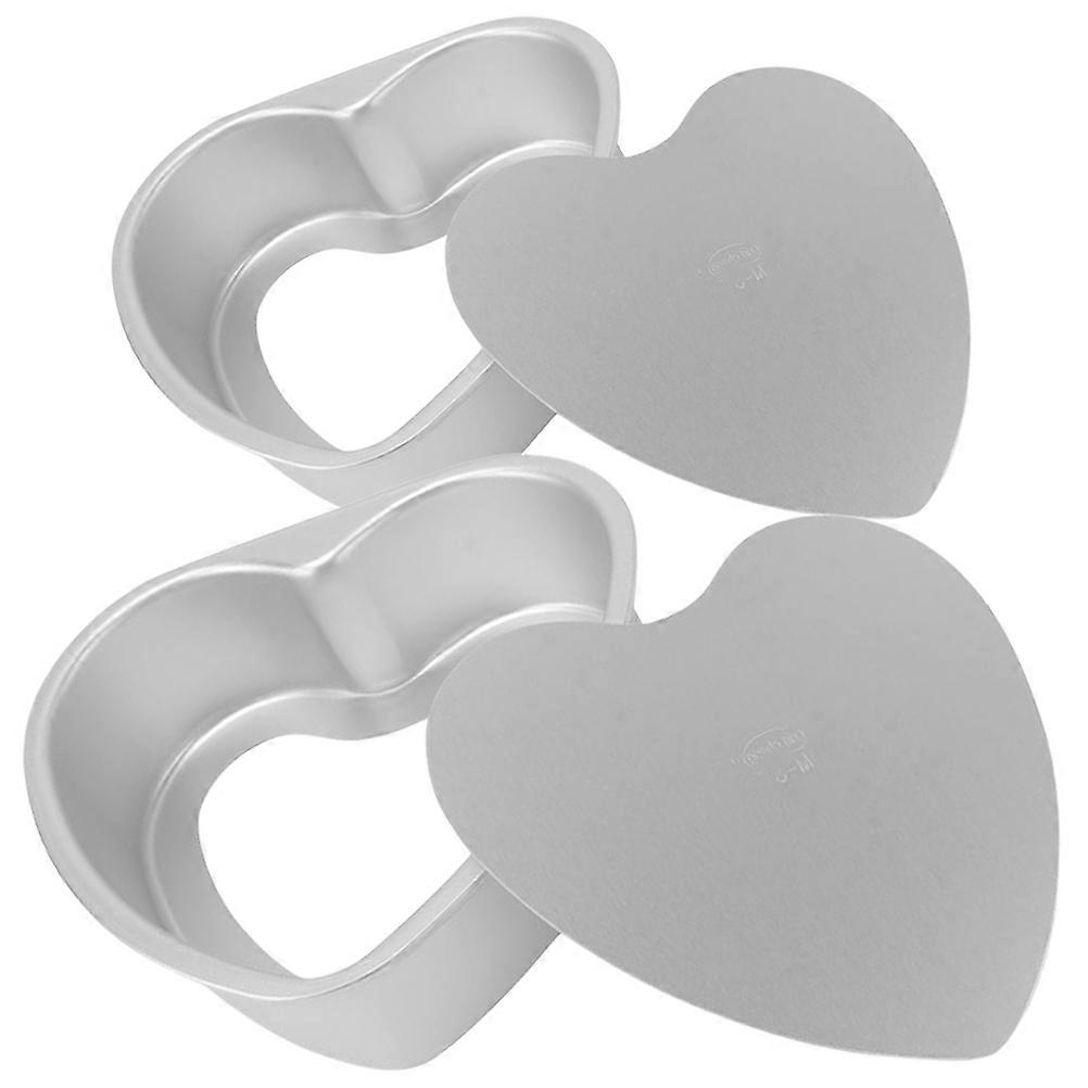 2pcs Cake Pan Multi-function Cake Mold Metal Baking Mold Heart Shape Cake Baking Tin