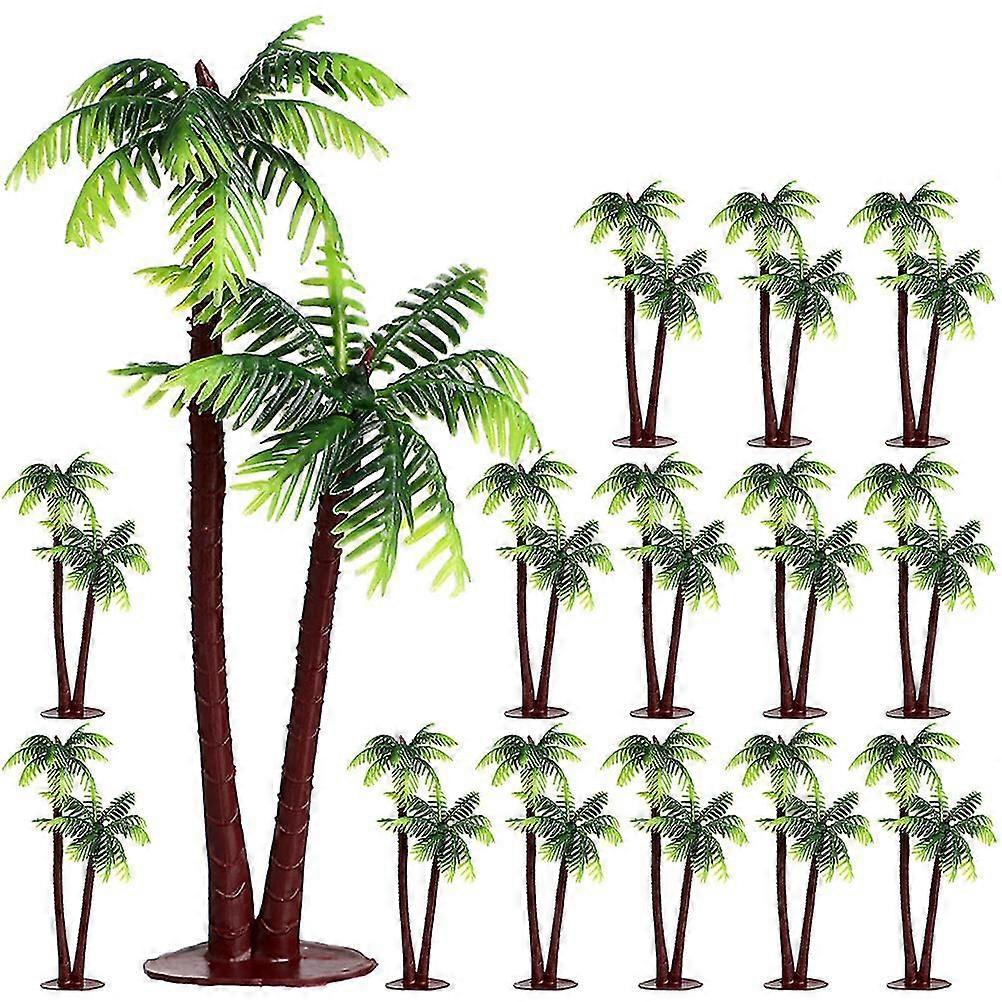 40pcs Mini Simulation Coconuts Tree Model Fake Coconuts Tree Props Small Coconuts Tree Decoration