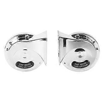 2PCS Bil Horn 510Hz 115Db Sølv Universal for alle 12V Lastebiler RV Motorsykler UTV ATV