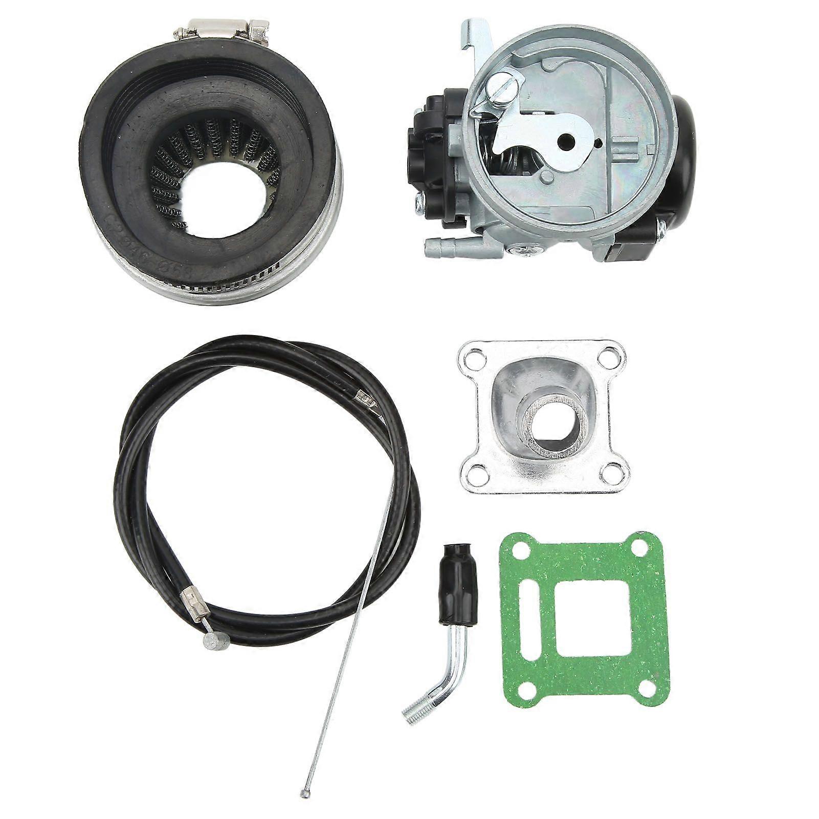 Complete Carburetor Kit Compatible with 49cc-80cc 2 Stroke Engine, High Performance, Air Filter, Throttle Cable