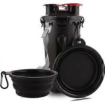 Dog Travel Water Bottle Collapsible Bowls, 2 in 1 Pet Food Container with Collapse Bowls, Outdoor Portable Water Bowls for Walking, Traveling, Camping