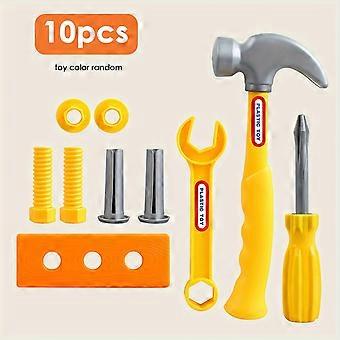 Kids Pretend Play Tool Set, Plastic Toy Hammer Wrench Screwdriver, Educational Role Play Gift for Boys and Girls