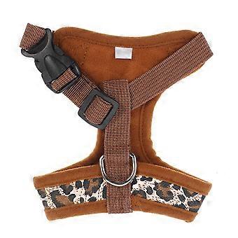 Pet Dog Adjustable Canvas Chest Harness - Size XS (Leopard Print)