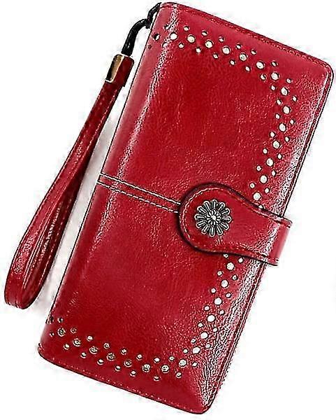 Ladies' wallet, leather material, 15 compartments and pockets