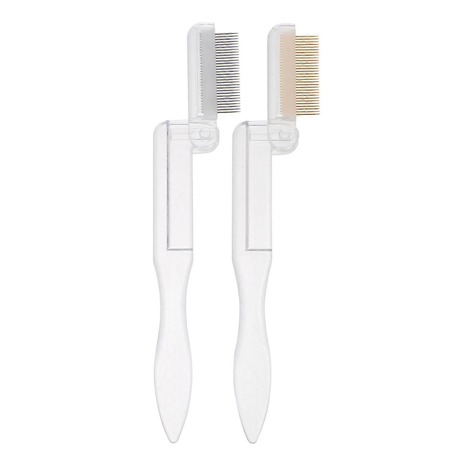 2pcs Foldable Eyelash Combs Eyebrow Combs Eyebrow Shaping Makeup Tools
