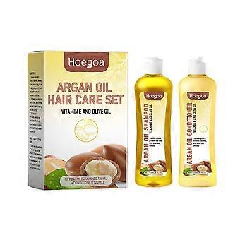 Moroccan Nut Hair Wash Set  Shampoo & Conditioner with Olive Oil, Vitamin E & Panthenol for Moisturizing, Strengthening Hair (Silky, Glossy)