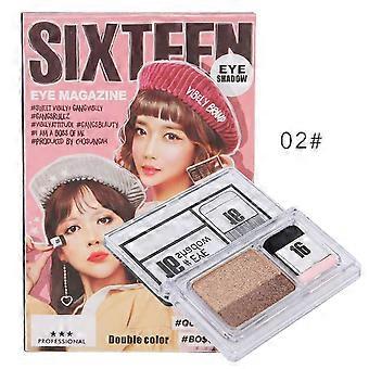 VIBELY Fard  paupires 2 couleurs Fard  paupires mat paillet Poudre de maquillage pour les yeux Cosmtique 02#