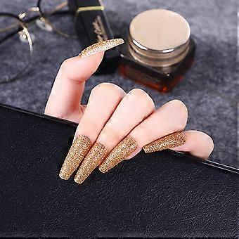 24 Pcs Glossy Black Stiletto Press On Nails Extra Long Coffin Shape Reusable Full Cover Nail Tips