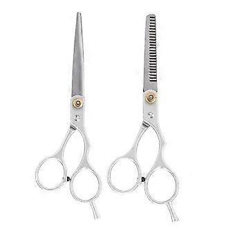 Hårklippesaksesæt 6 tommer japansk rustfrit stål med udtyndingssaks, ergonomisk greb til salon og hjem