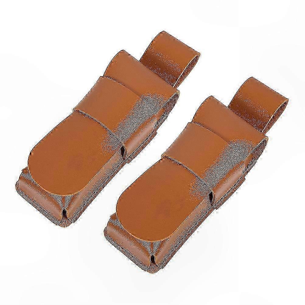 Harmonica Carrying Case, Brown Portable Sleeve for 2 Harmonicas