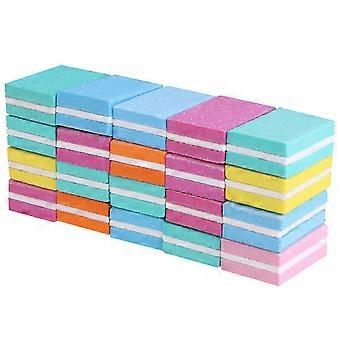 Nagel-Schleifblöcke, klein, zum Polieren, 100 Stück, verschiedene Farben