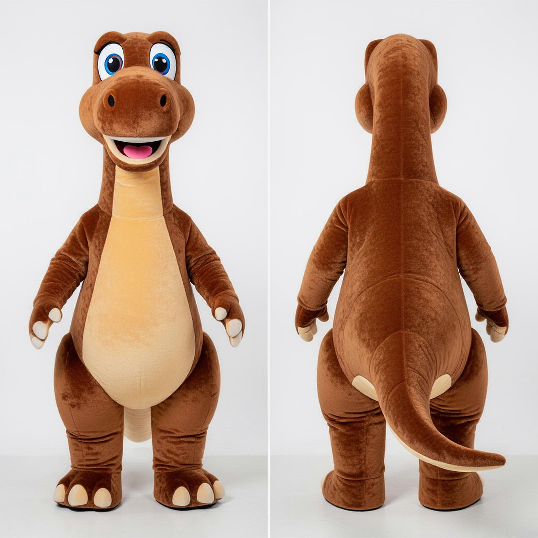 MASTICOT Brown Friendly Brachiosaurus Mascot