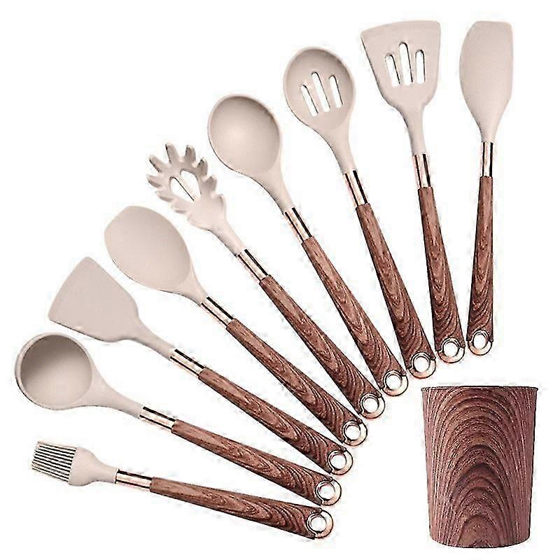 10 Pcs Silicone Cooking Utensils Set for Kitchen Use