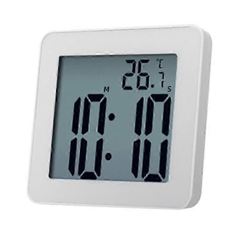Digital bathroom clock, simple LCD electronic alarm clock, waterproof shower watch, temperature clock, wall timer