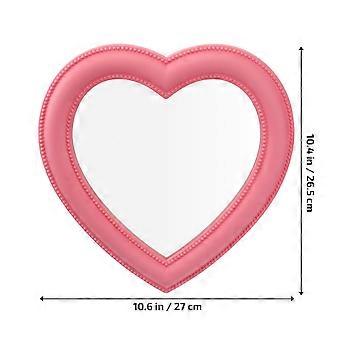 Dual Use Heart Shape Makeup Mirror Pink for Women 1Pcs Wall Cosmetic Mirror