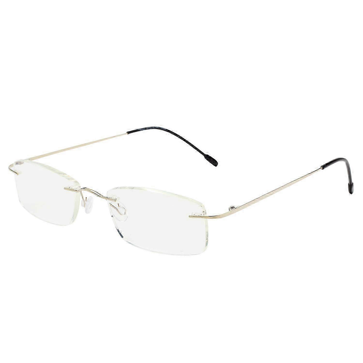 +3.00 Lightweight Titanium Rimless Readers