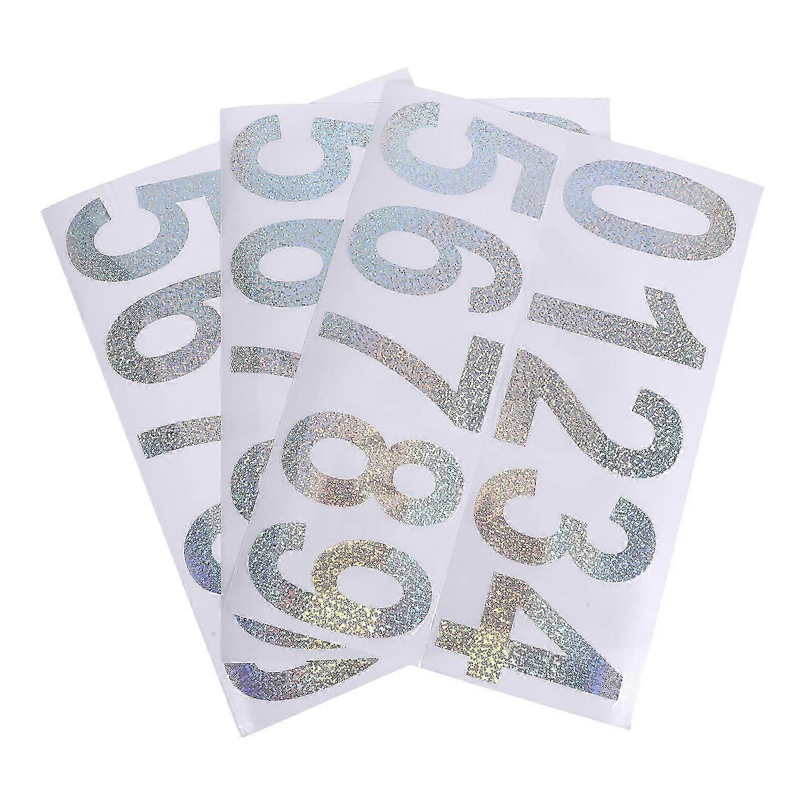 Reflective Mailbox Number Decals Waterproof PVC Sticker Low Light Conditions Rectangular Shape 3 Sheets