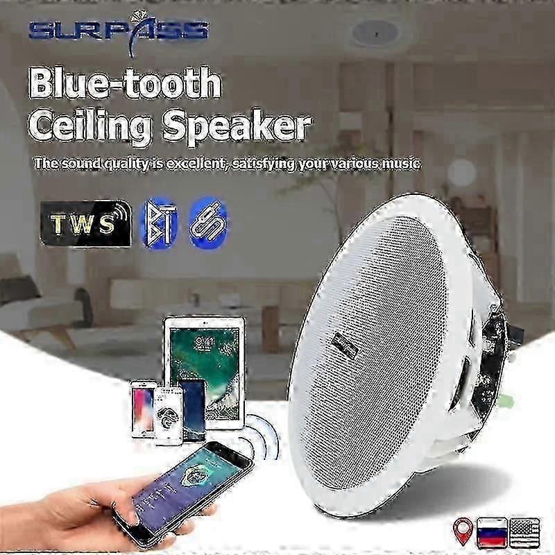 Bluetooth Ceiling Speaker 10W 6 Waterproof Built Digital Amplifier Inch