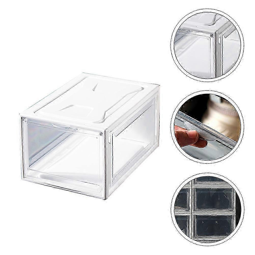 Transparent Shoes Box Sneaker Case compatible with Storage 1Pcs Stackable White Shoe Box