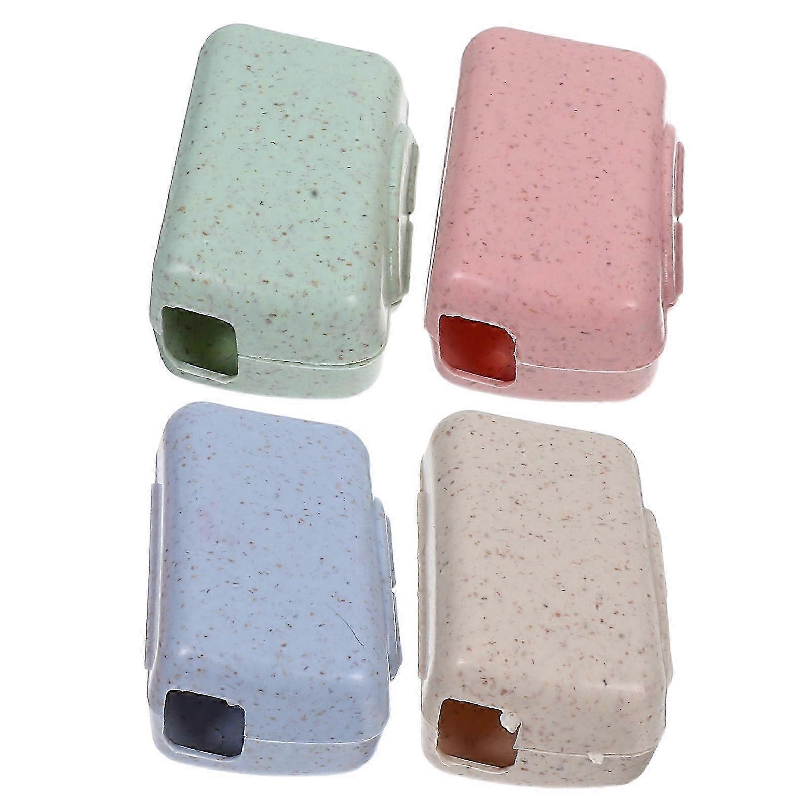 Portable Toothbrush Cap Assorted Color Prevent Contamination Compact Design 4Pcs