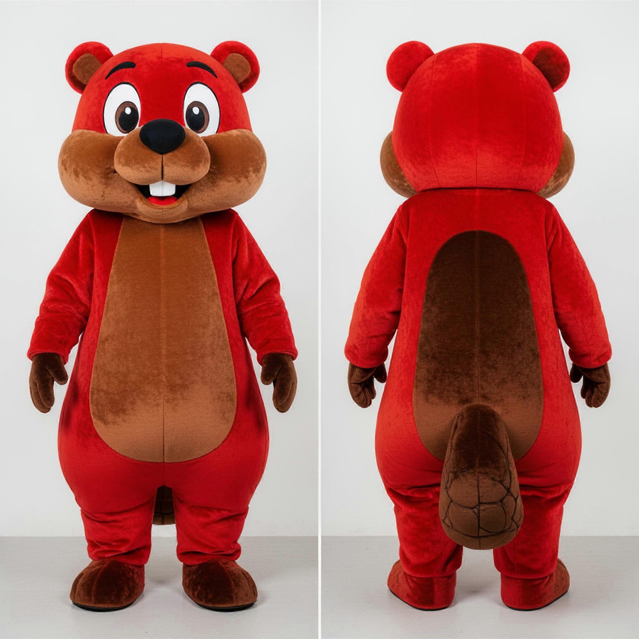 MASTICOT Red Smiling Beaver Mascot