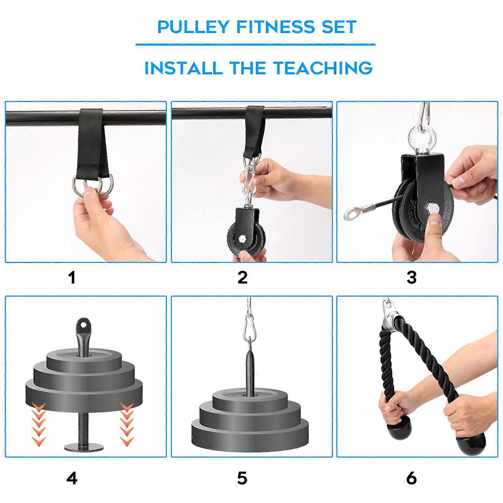 DIY Pulley Cable Machine Attachment System Loading Pin Lifting Arm Biceps Triceps Blaster Hand Strength Training