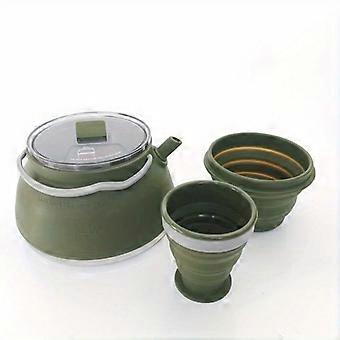 3 Pcs Collapsible Camping Cooking Set, Portable Bowl Cup and Teapot for Outdoor Hiking Picnic, Lightweight