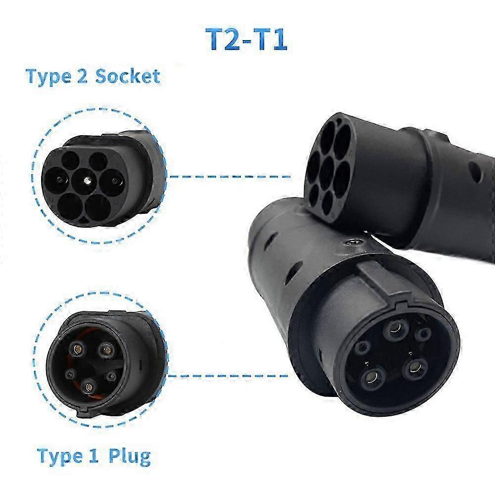 Type 2 til Type 1 J1772 EV-opladeradapter til elbiler