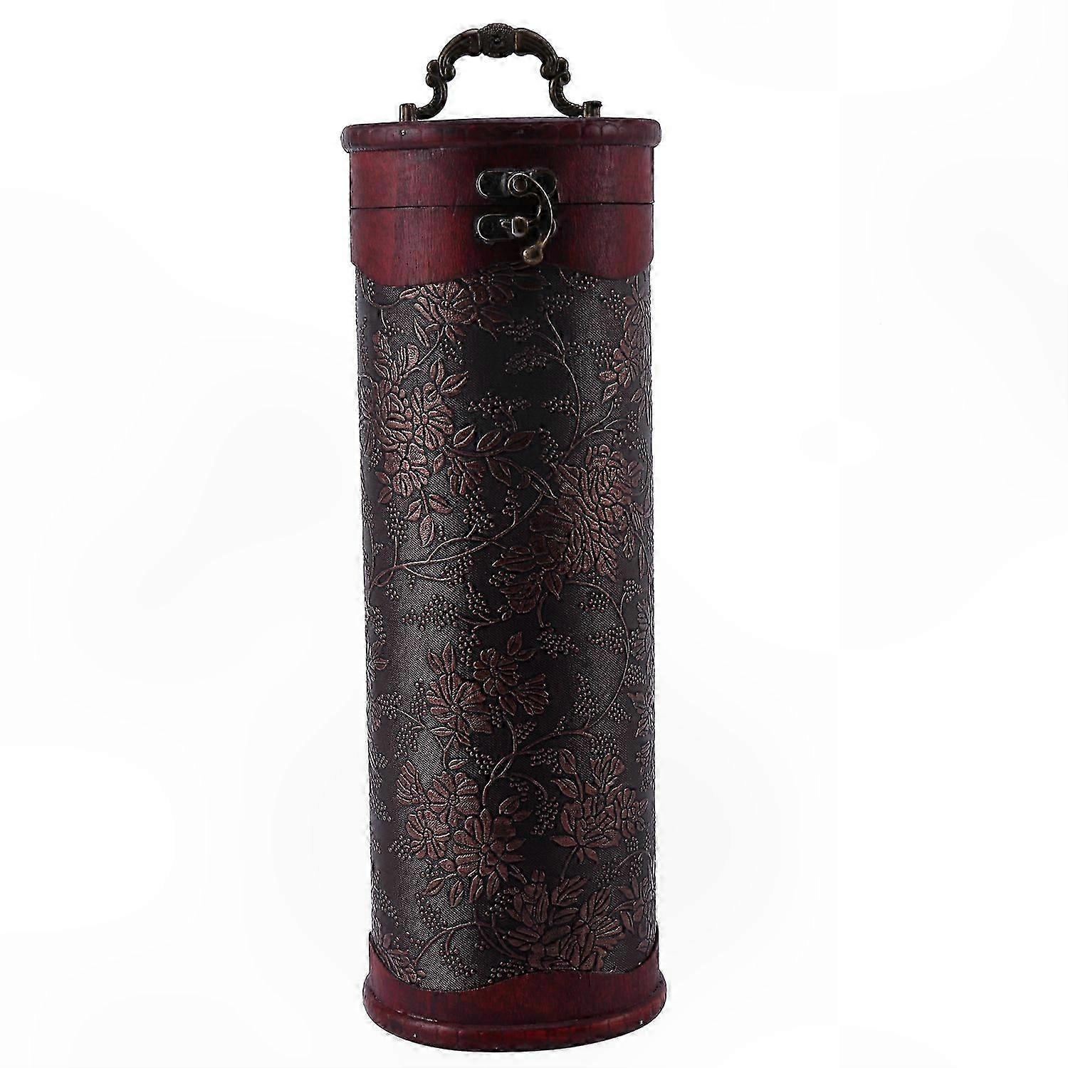 Wooden Cylindrical Wine Box