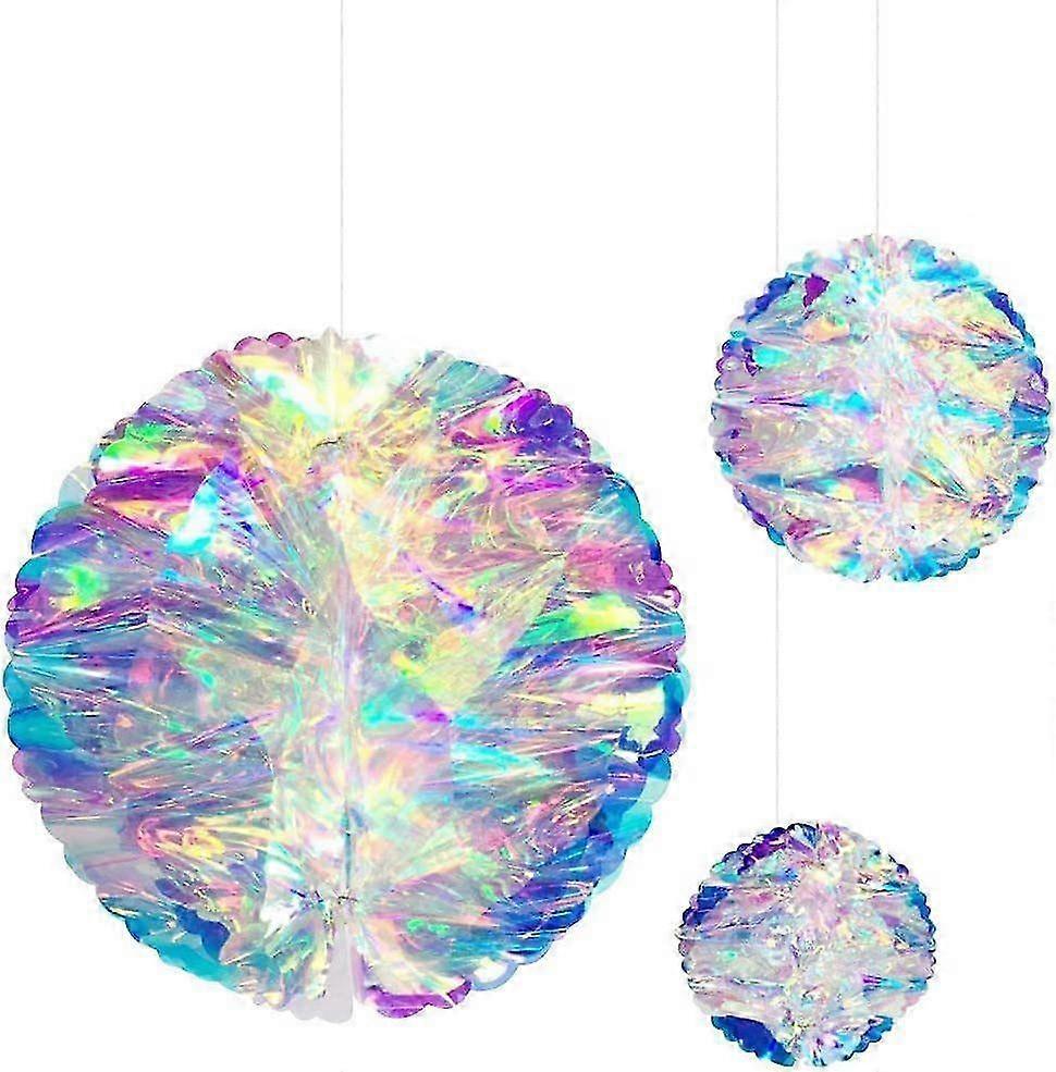 3-Piece Iridescent Hanging Ball Set