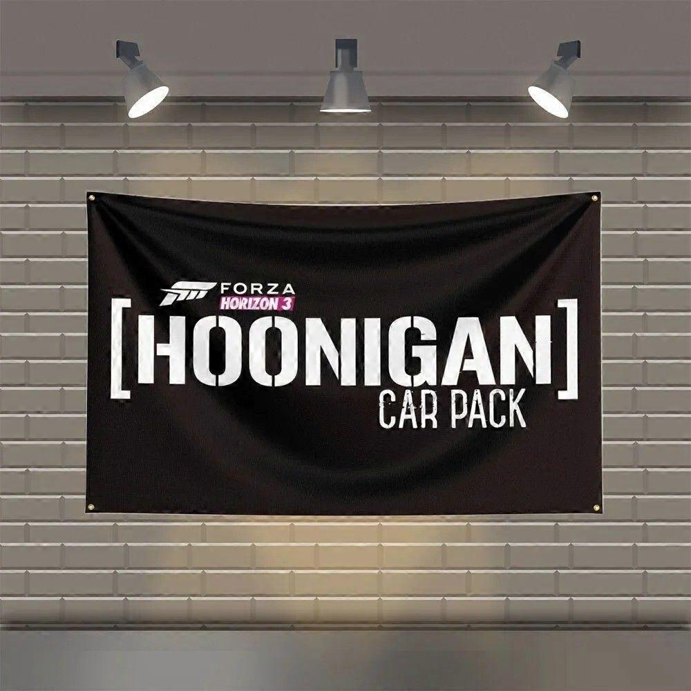 Hoonigans Car Racing Flag Banner VQ0100