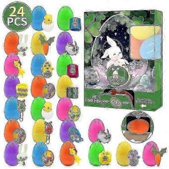24pcs Easter Egg Twister Xt 40 Eggs Diy Pinch Small Toy Printed Open Shell Raffle Blind Box