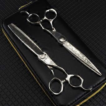 6 Inch Japanese Steel Hair Cutting Scissors with Ultra Sharp Blades, Ergonomic Handle for Salon and Home Use