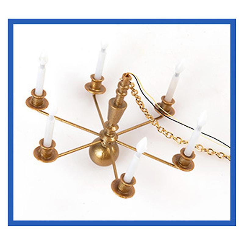 Suspension Lustre Miniature Clare Bell – Échelle 1:12 – Laiton Et Noir – Fonctionne – Maison De Poupée